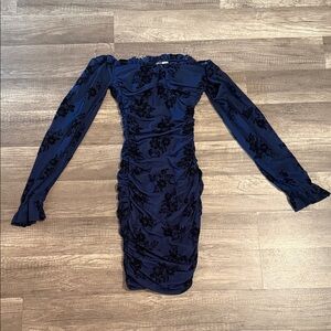 Fashion Nova Navy Long Sleeve Dress
